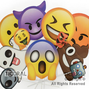 PHOTO PROPS EMOTICONES LOQUITOS X12